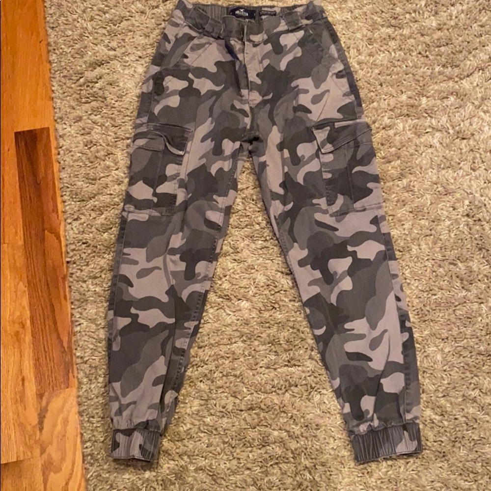 Oversized black and gray cargo pants